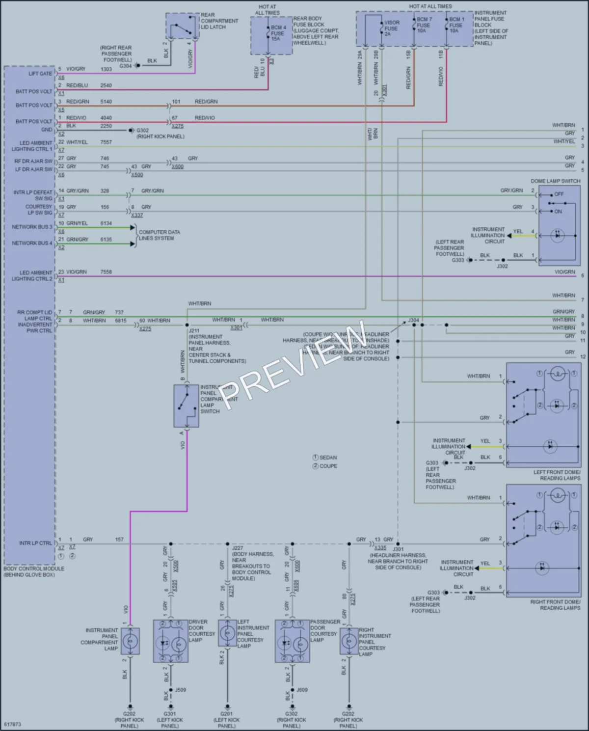 2018 Cadillac ATSV Interior Lights wiring diagram preview