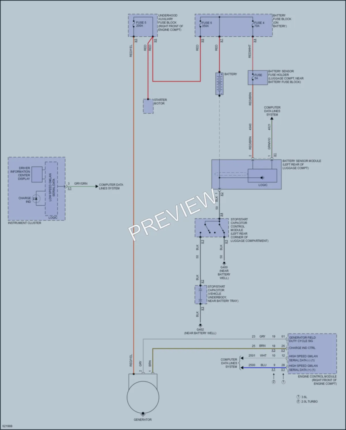 2018 Cadillac ATSV Starting Charging wiring diagram preview