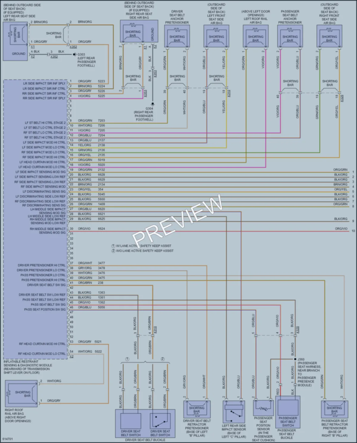 2018 Cadillac ATSV Supplemental Restraints wiring diagram preview