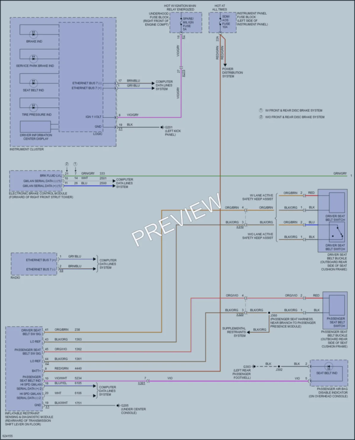 2018 Cadillac ATSV Warning Systems wiring diagram preview
