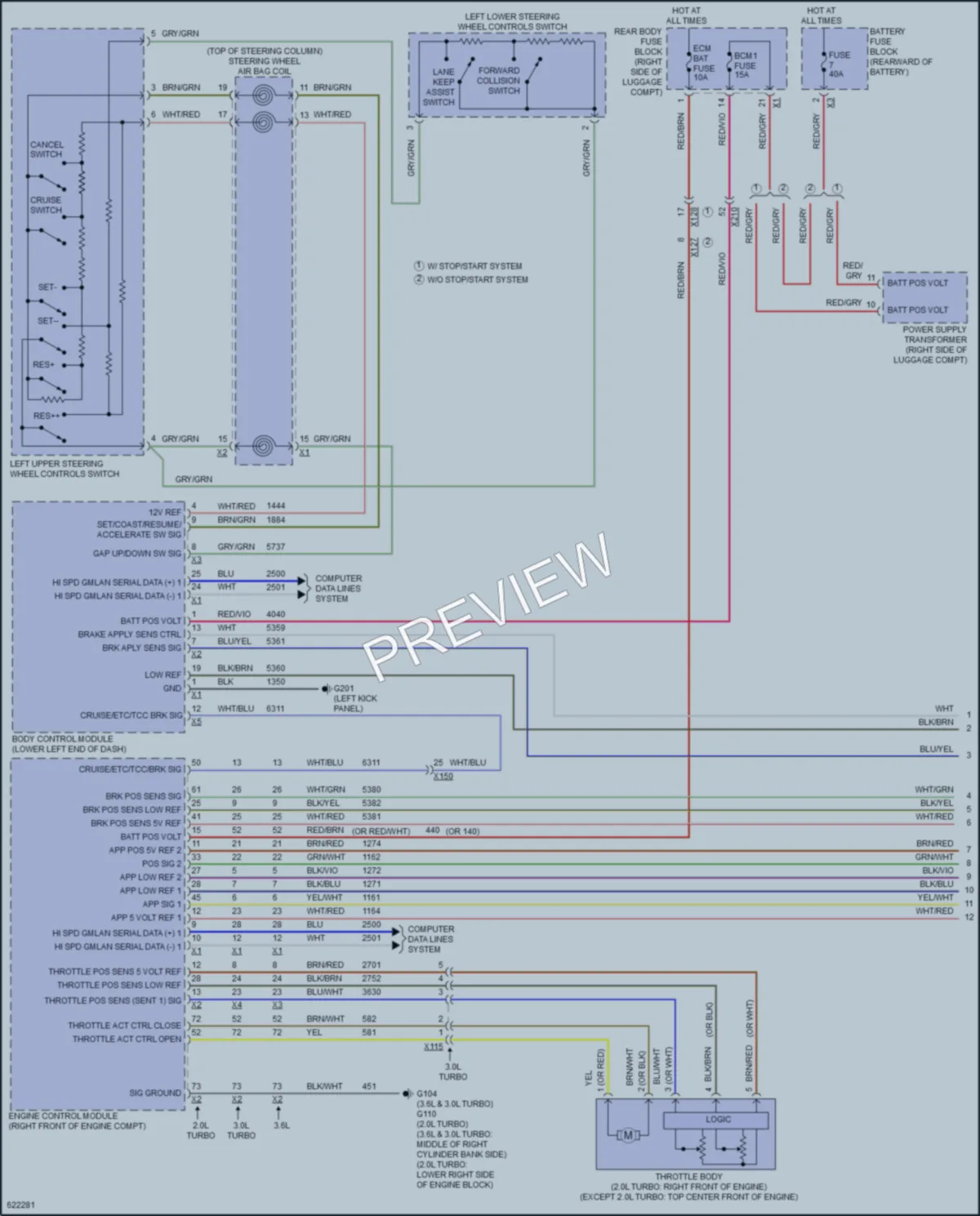 2018 Cadillac CT6 Cruise Control wiring diagram preview