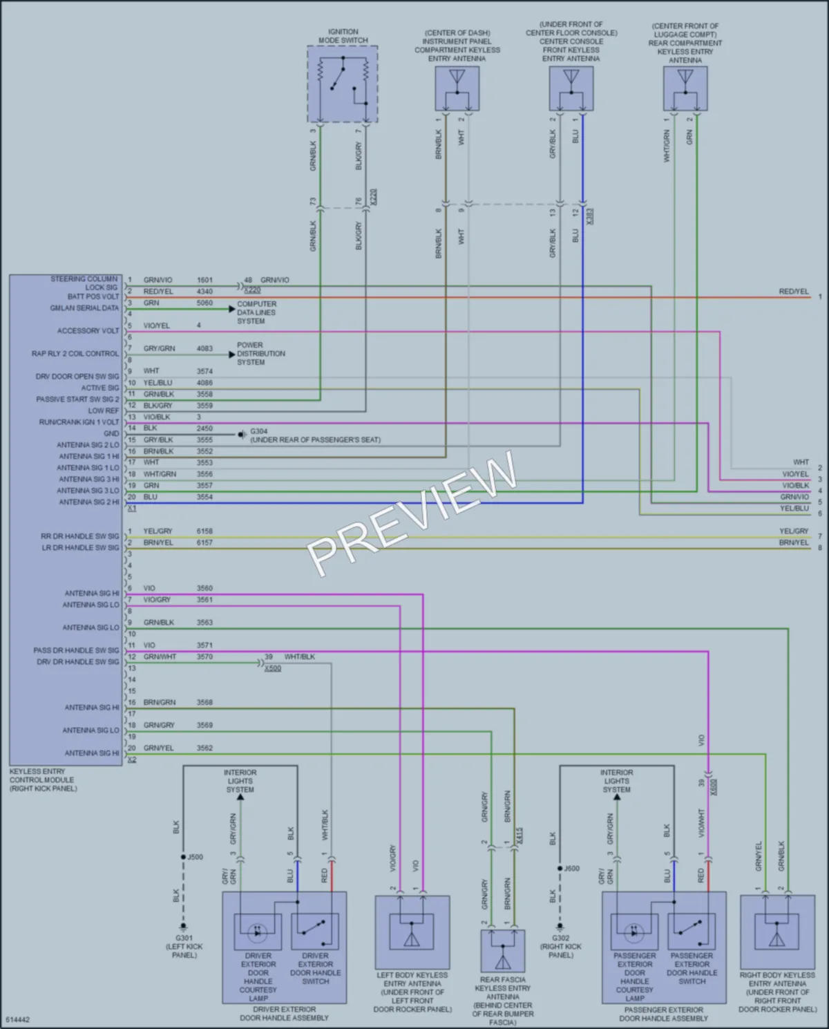 2018 Cadillac CT6 Power Door Locks wiring diagram preview