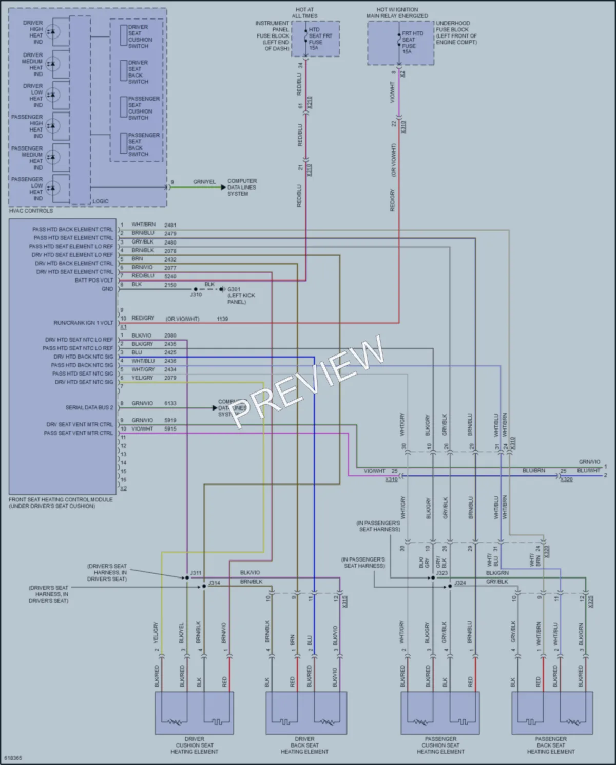 2018 Cadillac CT6 Power Seats wiring diagram preview