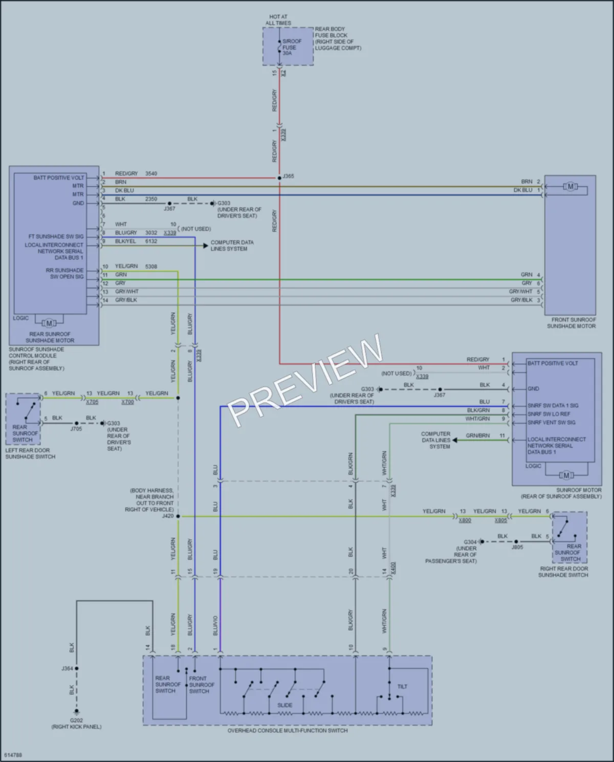 2018 Cadillac CT6 Power Top Sunroof wiring diagram preview