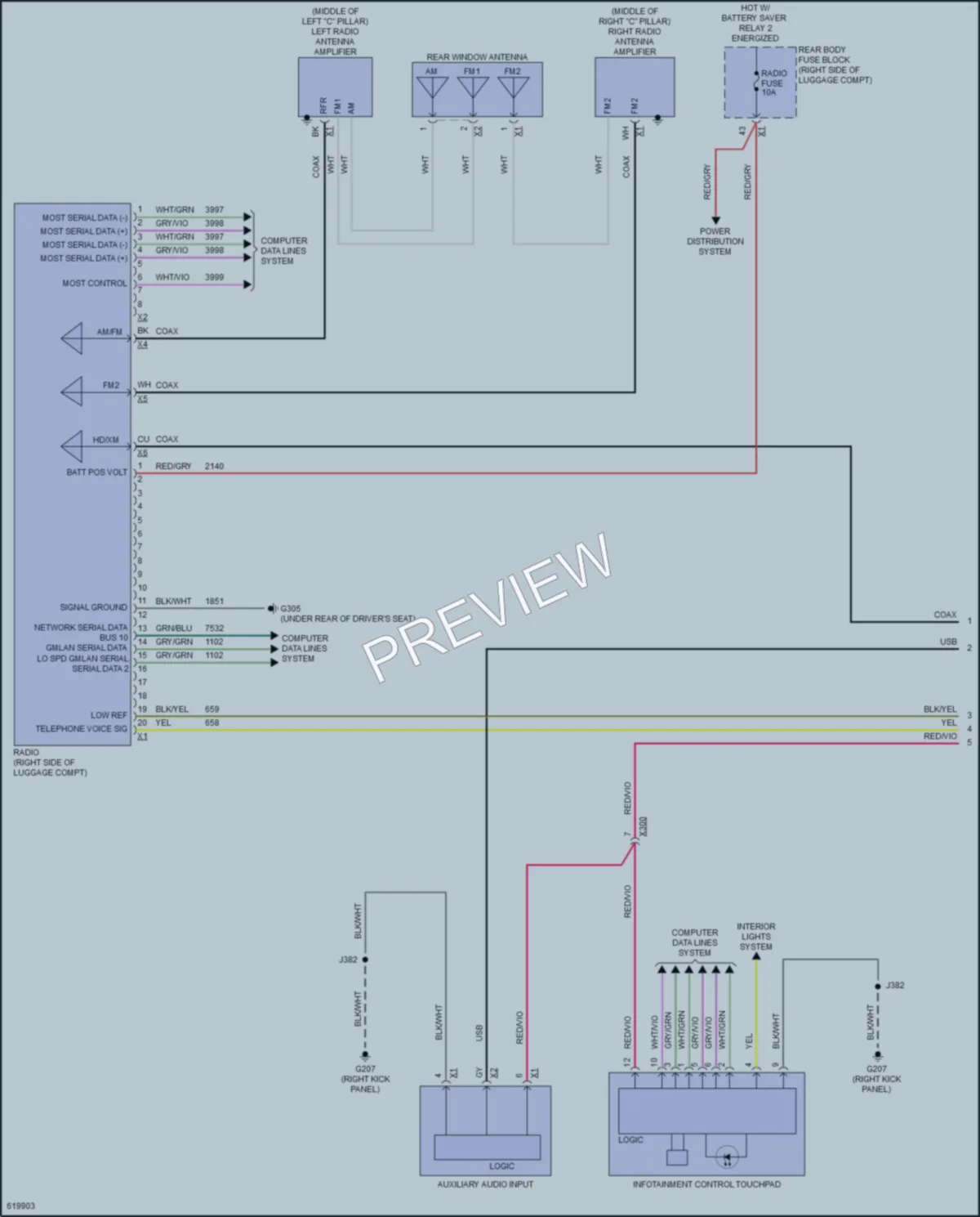 2018 Cadillac CT6PlugIn Radio wiring diagram preview