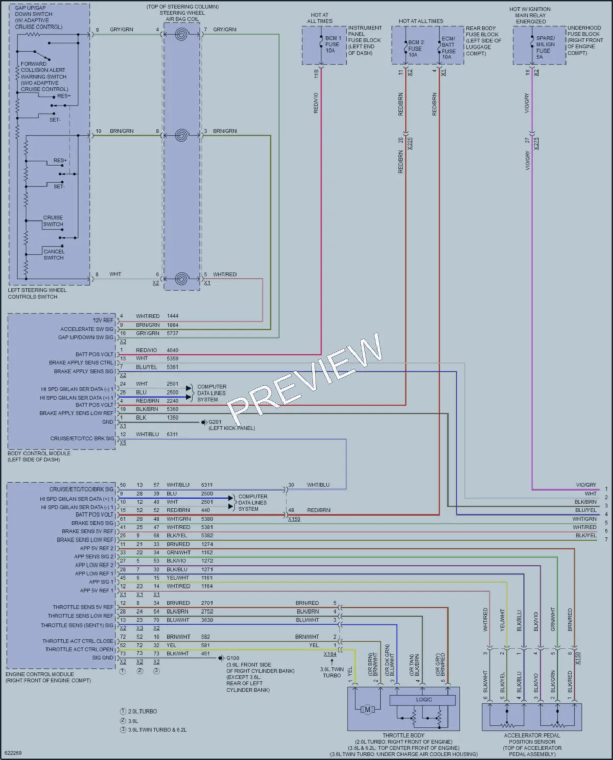 2018 Cadillac CTS Cruise Control wiring diagram preview
