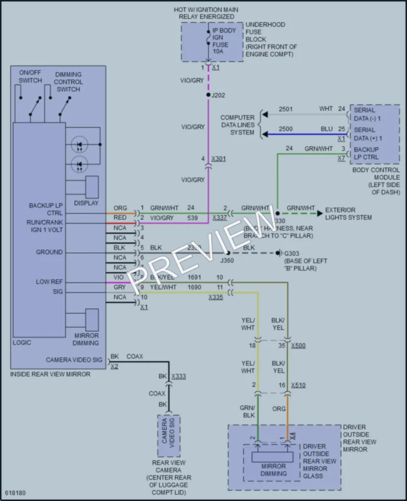 2018 Cadillac CTS Power Mirrors wiring diagram preview