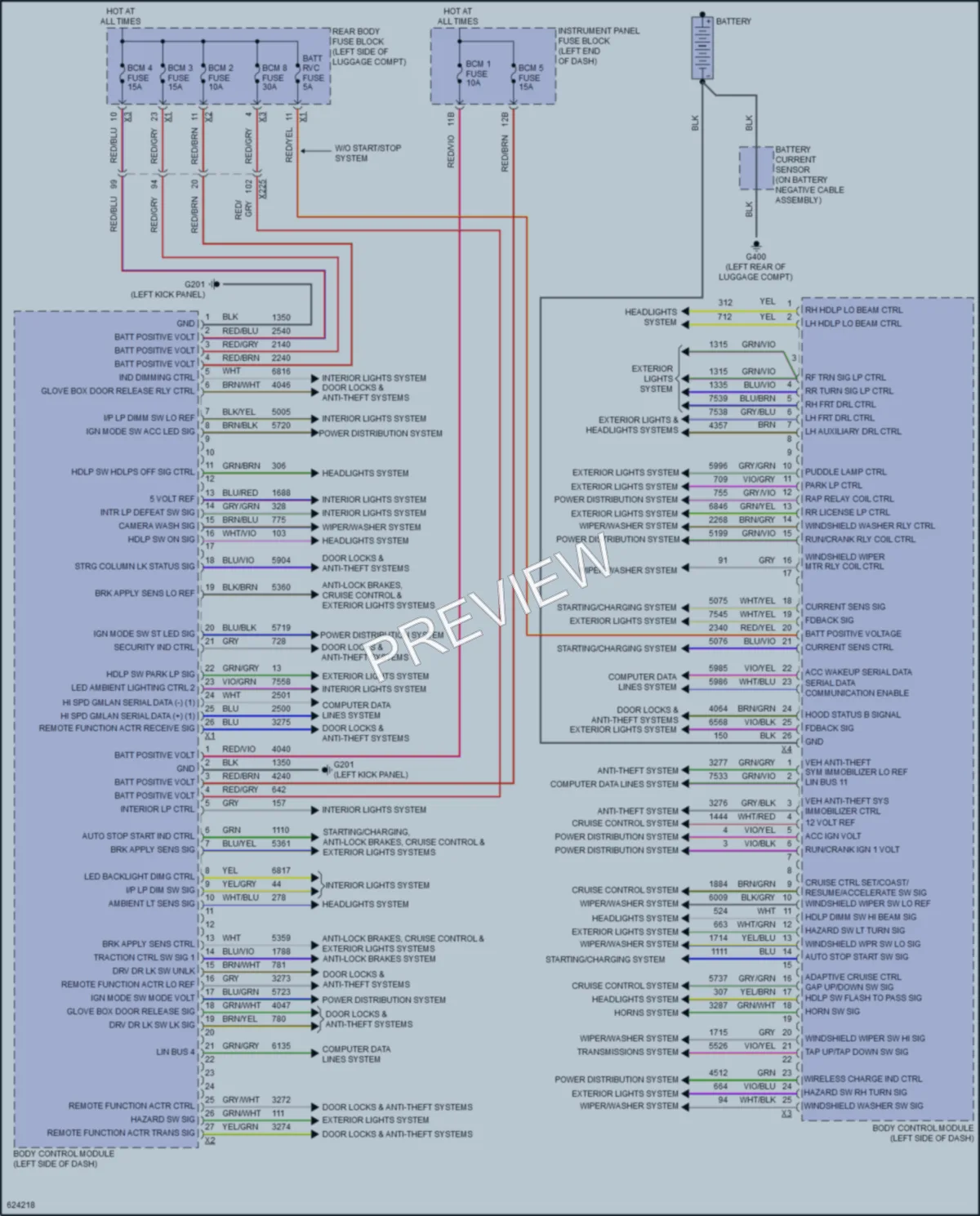 2018 Cadillac CTSV Body Control Modules wiring diagram preview