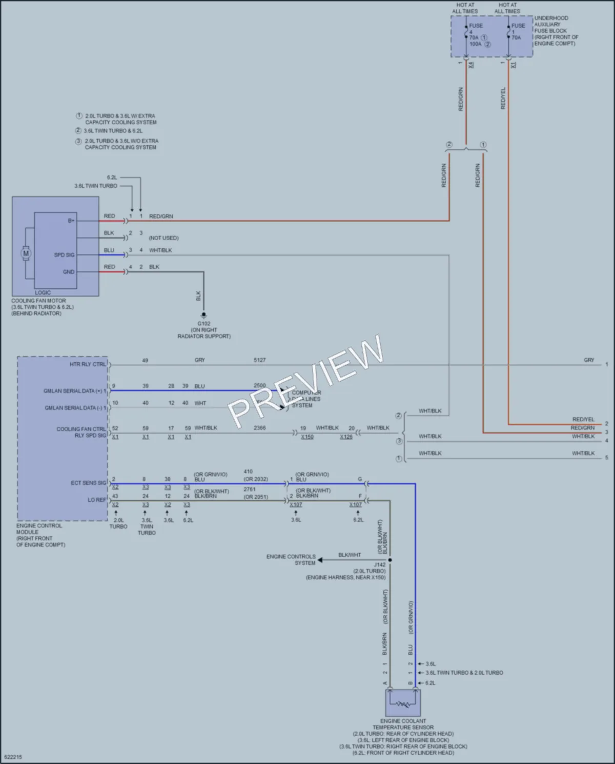 2018 Cadillac CTSV Cooling Fan wiring diagram preview