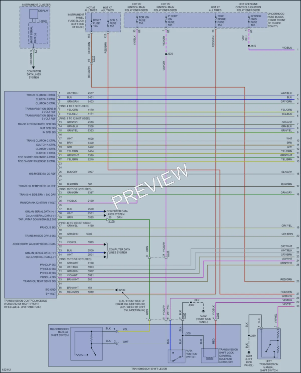 2018 Cadillac CTSV Transmission wiring diagram preview