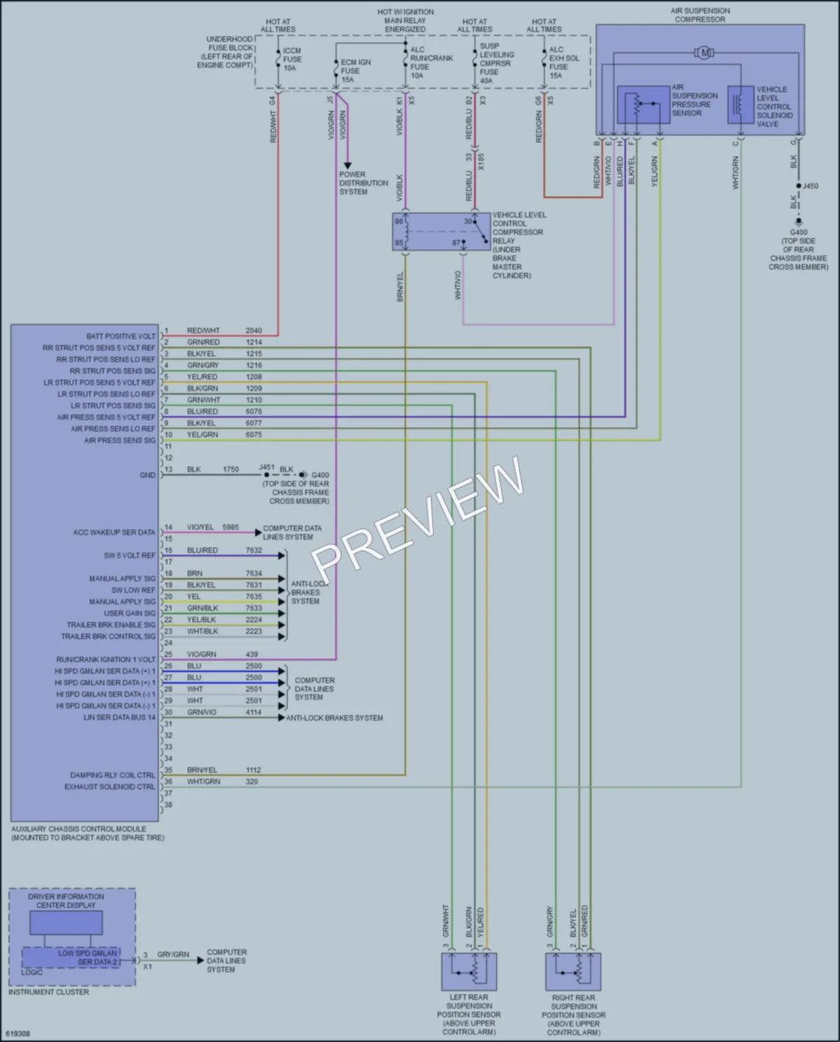 2018 Cadillac Escalade Electronic Suspension wiring diagram preview