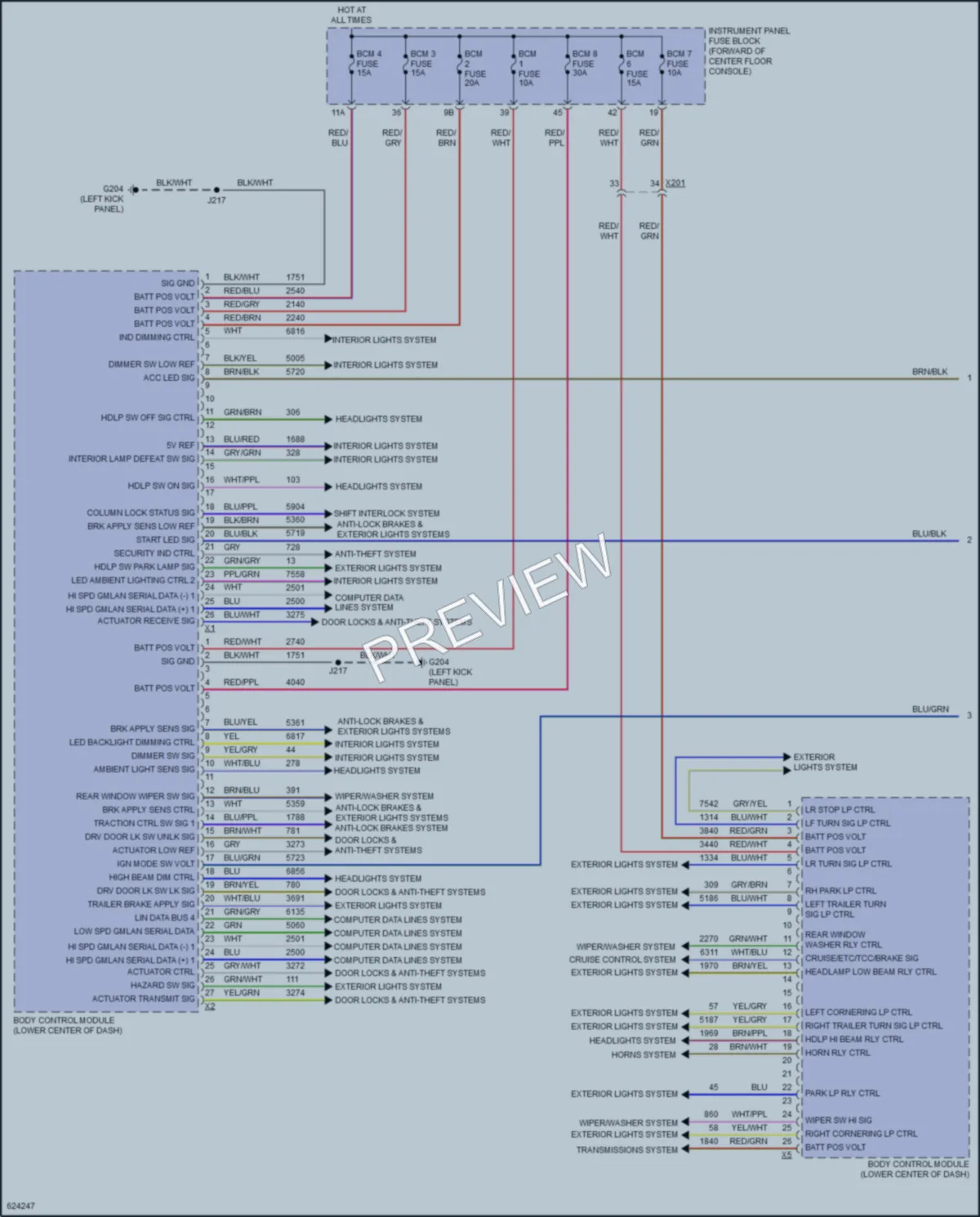 2018 Cadillac XT5 Body Control Modules wiring diagram preview