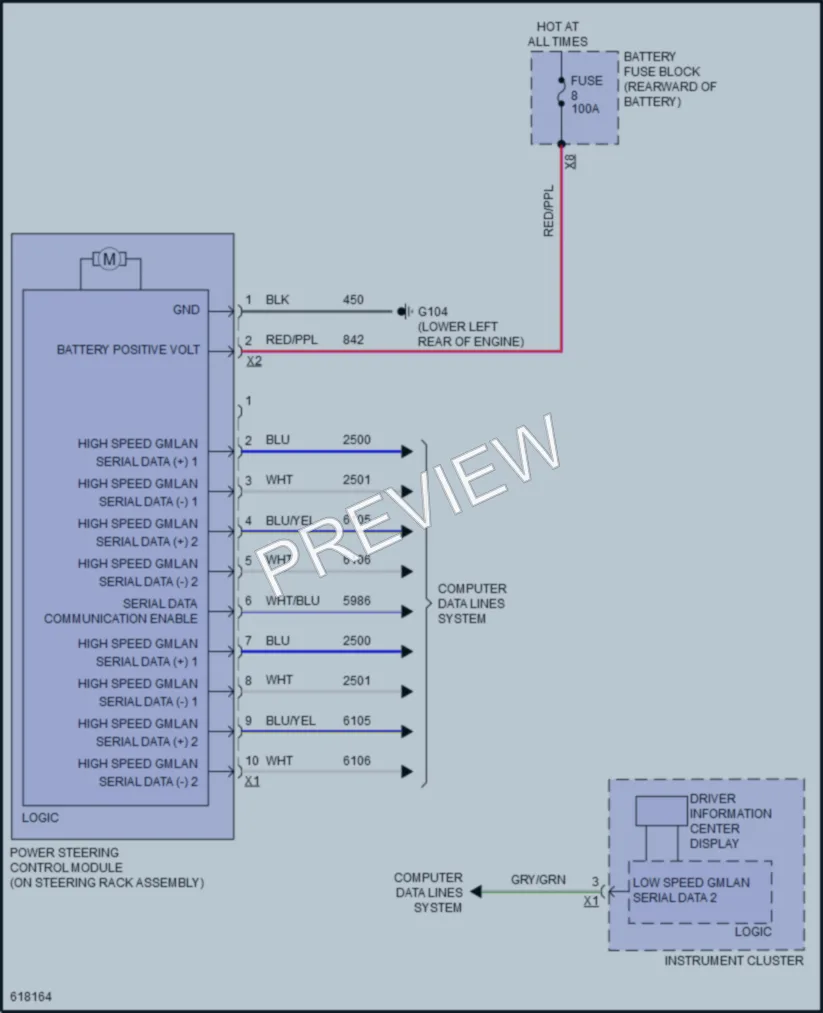 2018 Cadillac XT5 Electronic Power Steering wiring diagram preview