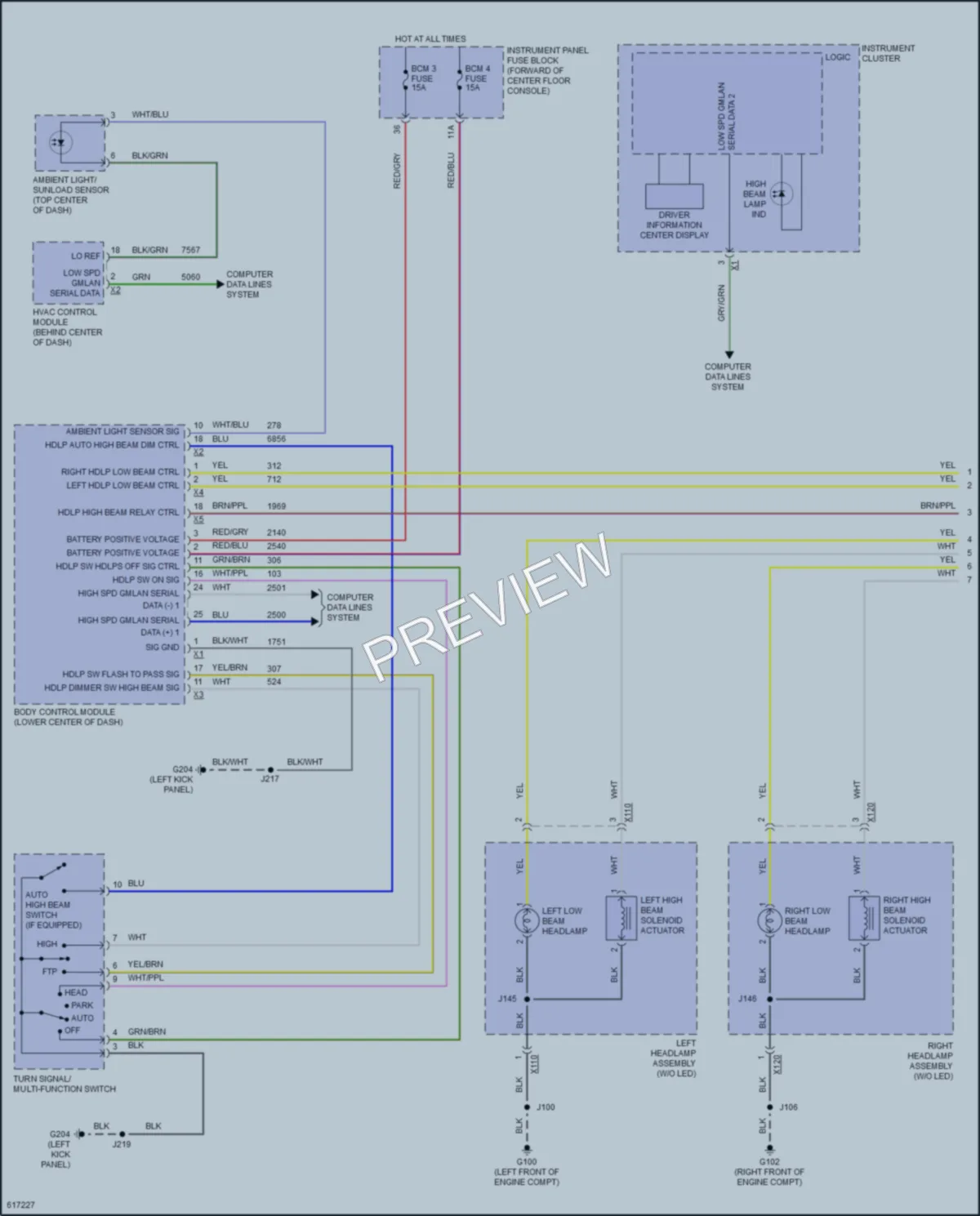 2018 Cadillac XT5 Headlights wiring diagram preview