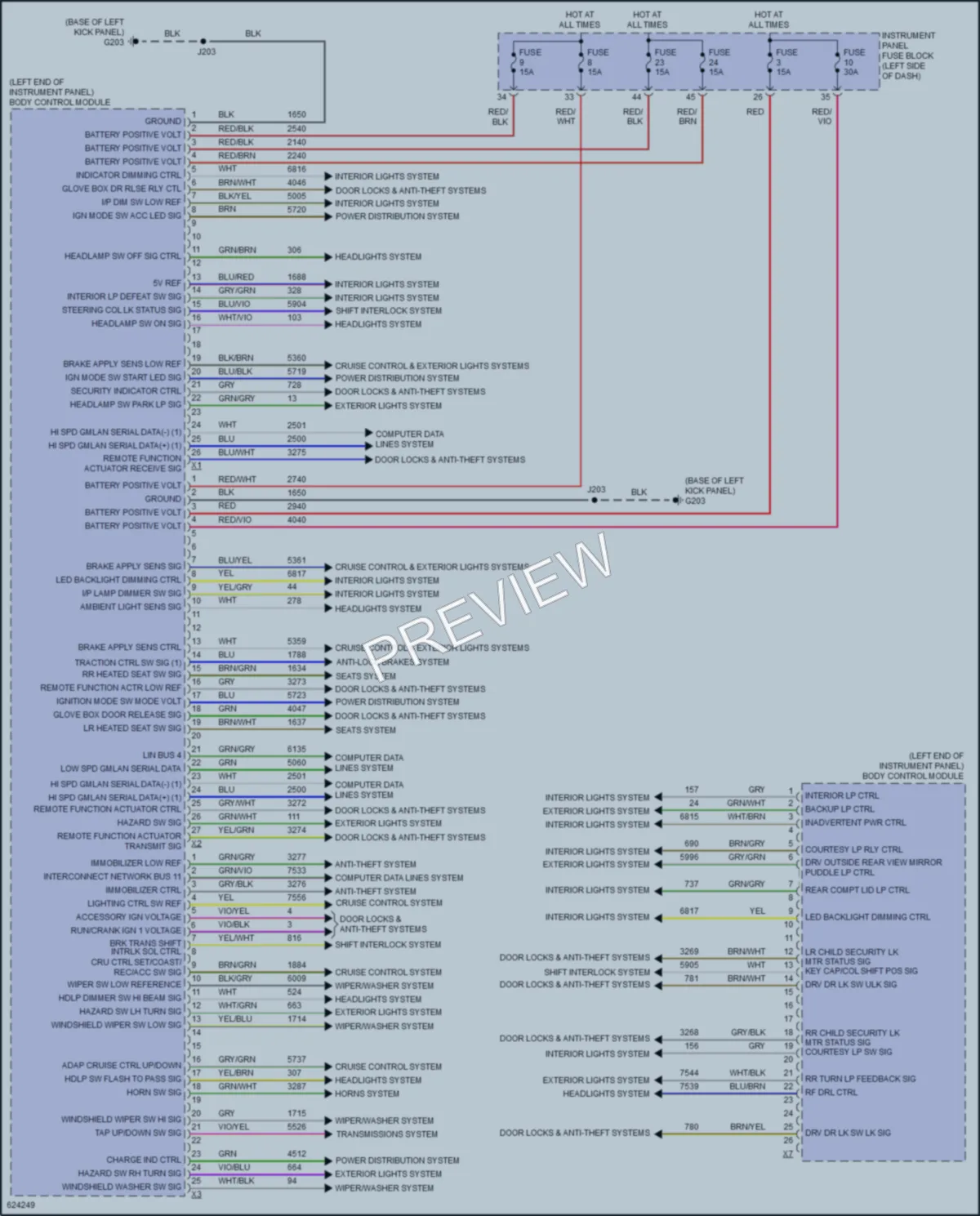 2018 Cadillac XTS Body Control Modules wiring diagram preview