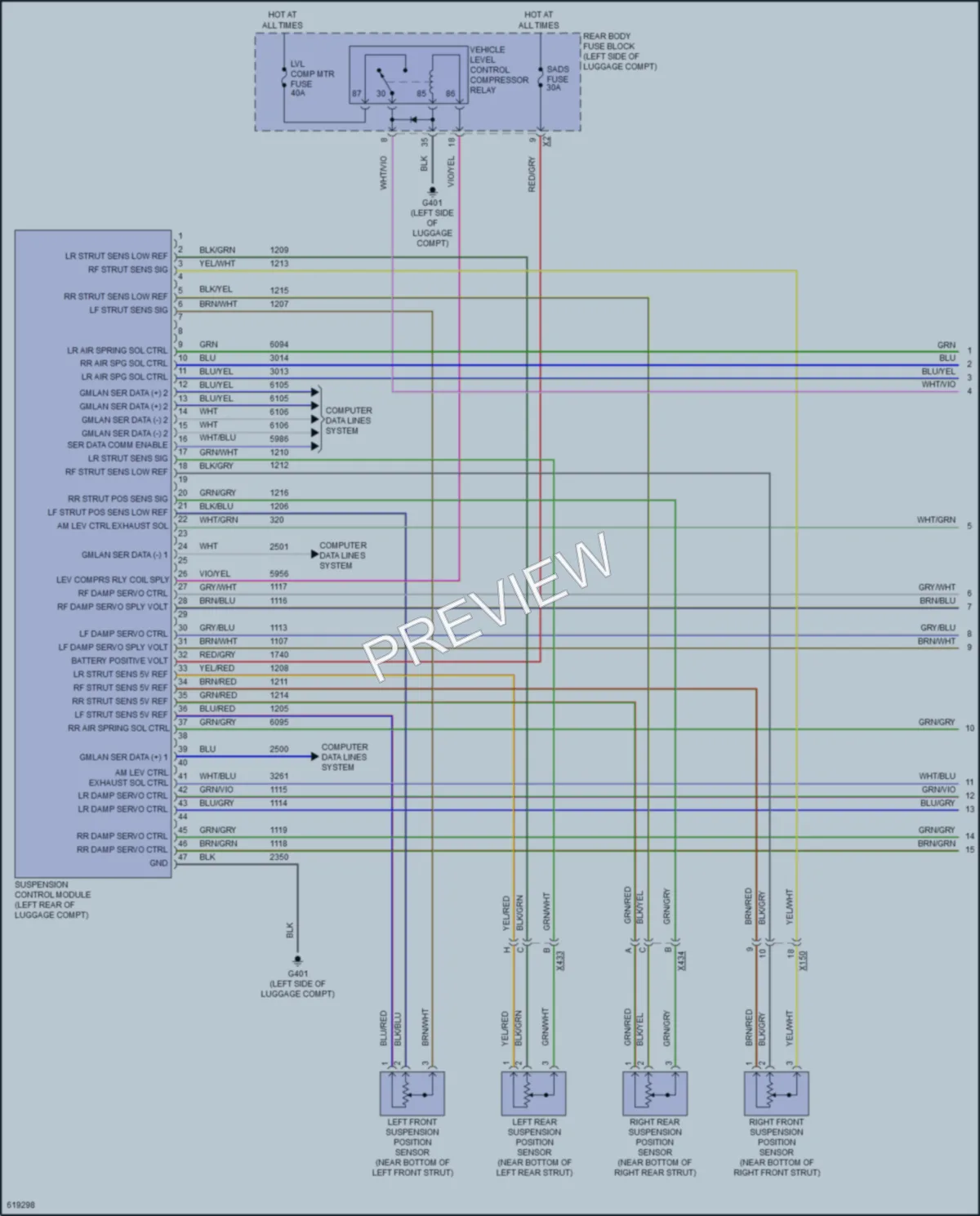 2018 Cadillac XTS Electronic Suspension wiring diagram preview