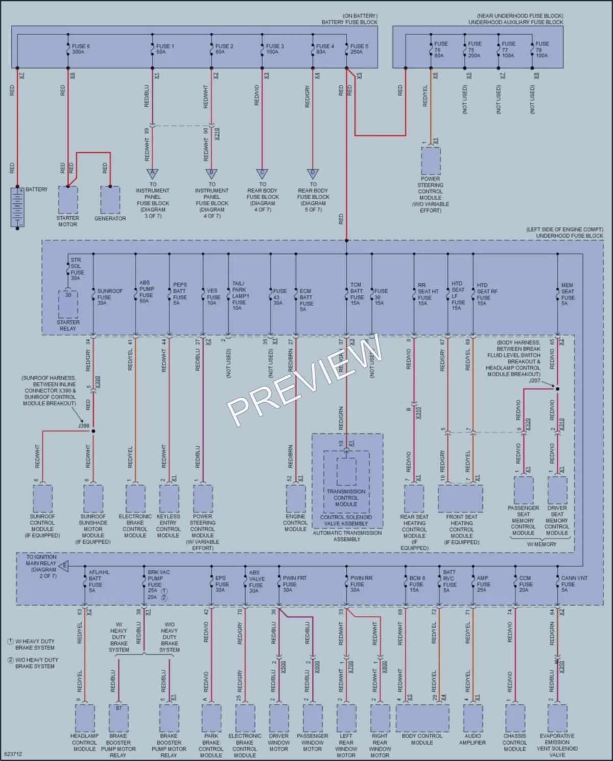 2018 Cadillac XTS Power Distribution wiring diagram preview