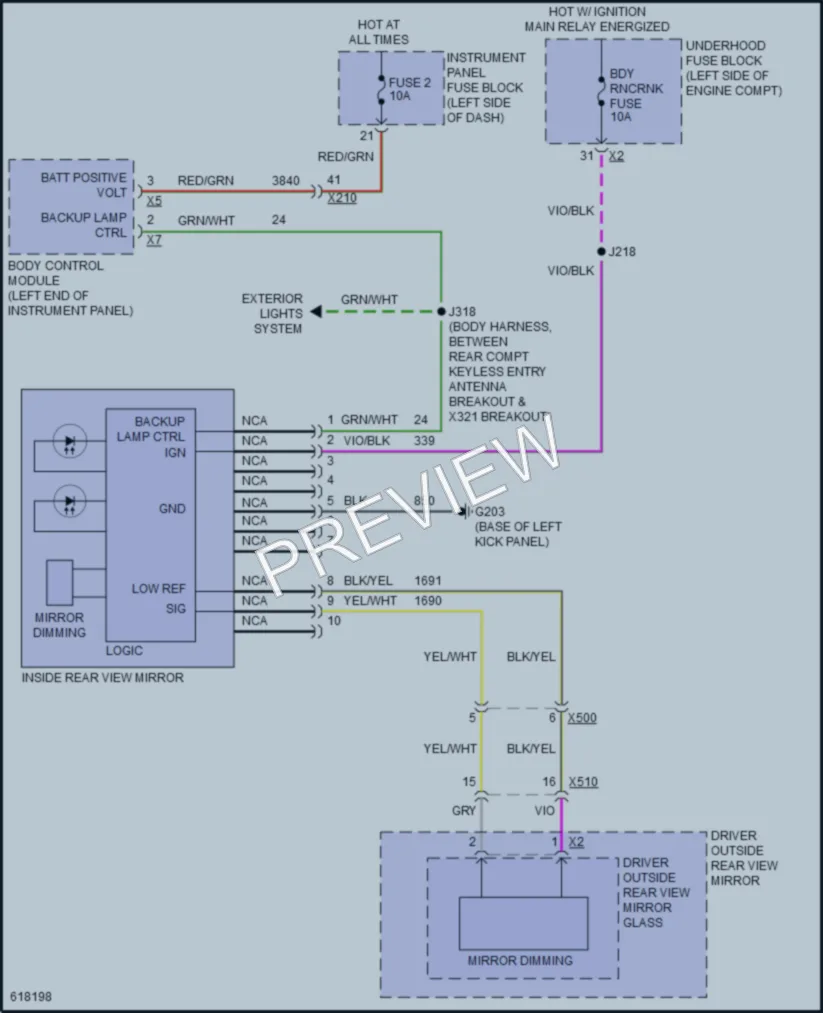 2018 Cadillac XTS Power Mirrors wiring diagram preview