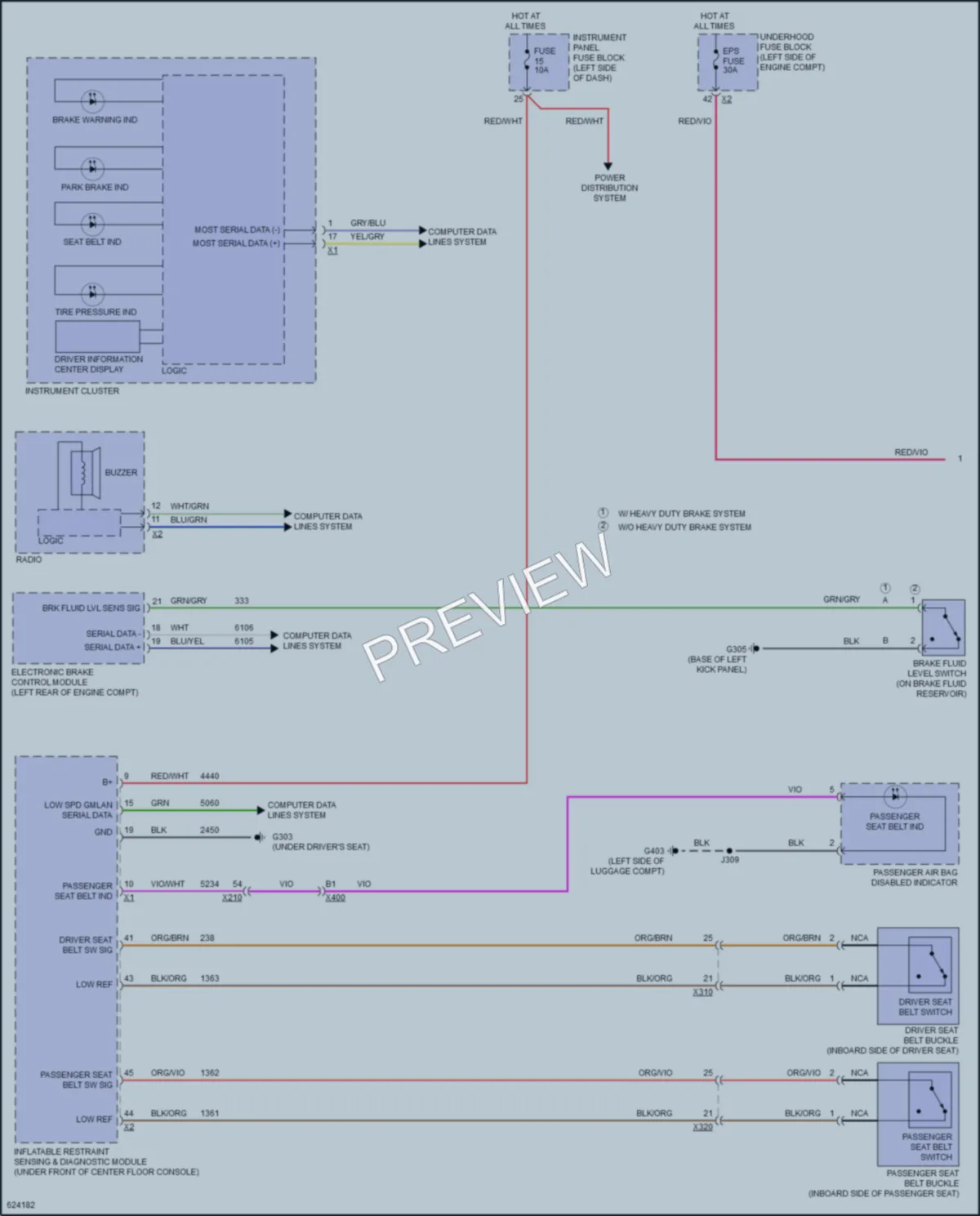 2018 Cadillac XTS Warning Systems wiring diagram preview