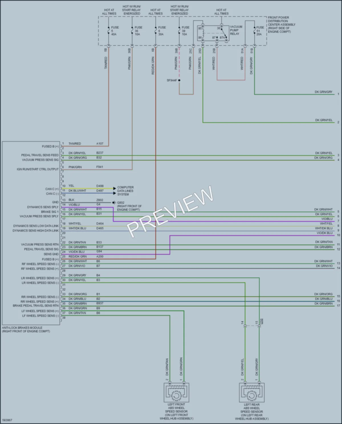 2018 Chrysler 300 Anti Lock Brakes wiring diagram preview