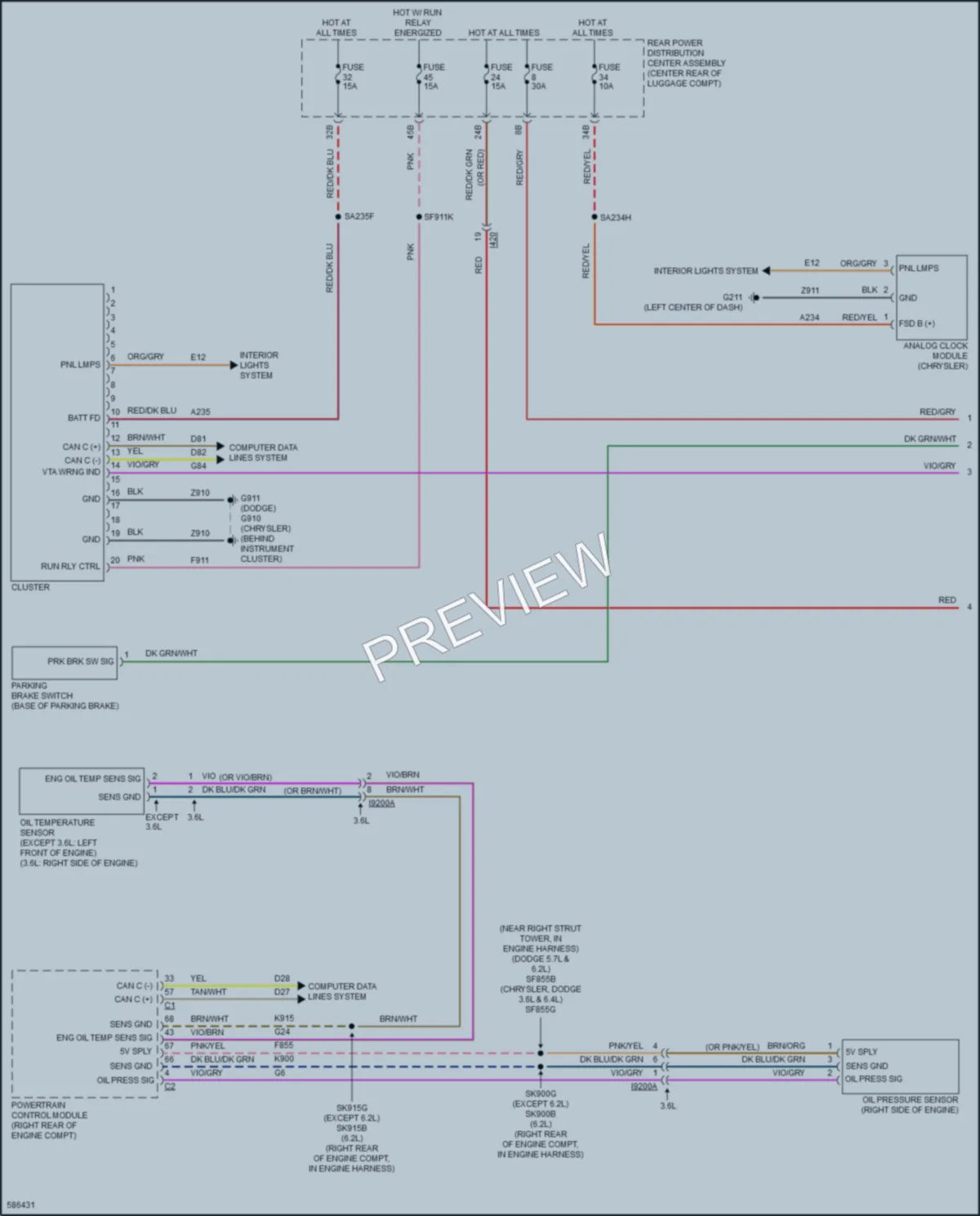 2018 Chrysler 300 Instrument Cluster wiring diagram preview