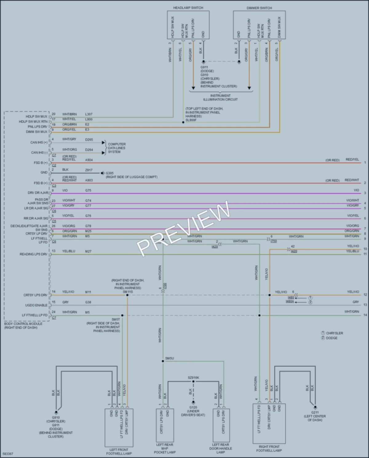2018 Chrysler 300 Interior Lights wiring diagram preview