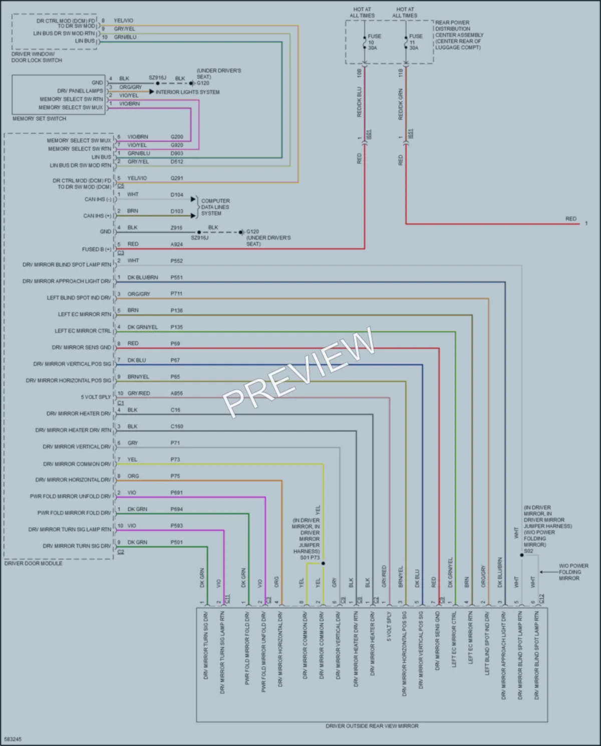 2018 Chrysler 300 Memory Systems wiring diagram preview