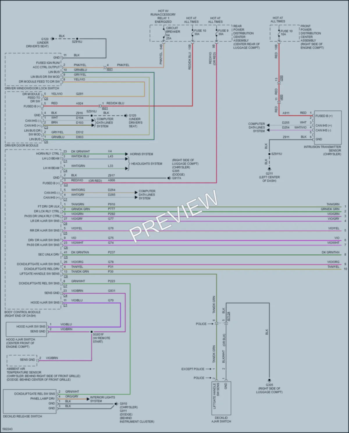 2018 Chrysler 300 Power Door Locks wiring diagram preview