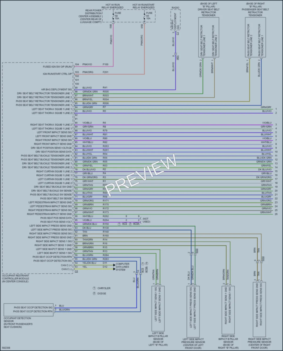 2018 Chrysler 300 Supplemental Restraints wiring diagram preview