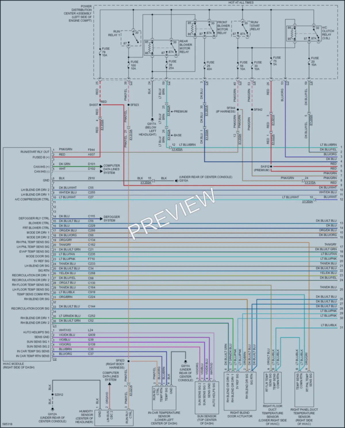 2018 Chrysler PacificaHybrid Air Conditioning wiring diagram preview