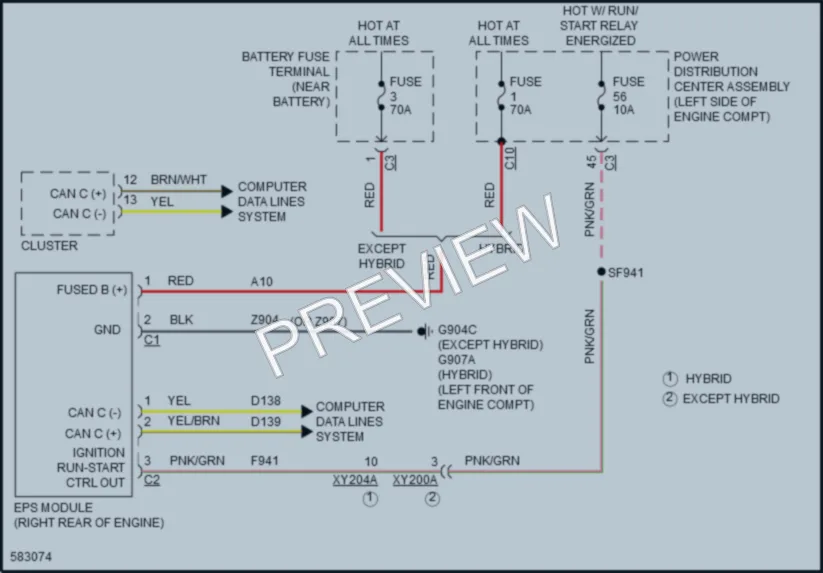 2018 Chrysler PacificaHybrid Electronic Power Steering wiring diagram preview