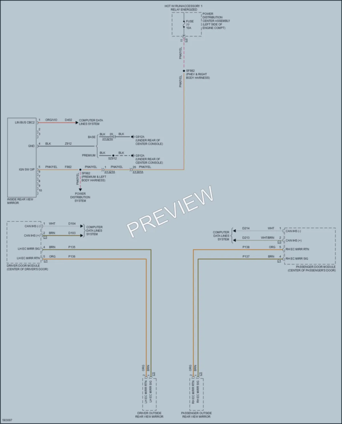 2018 Chrysler PacificaHybrid Power Mirrors wiring diagram preview