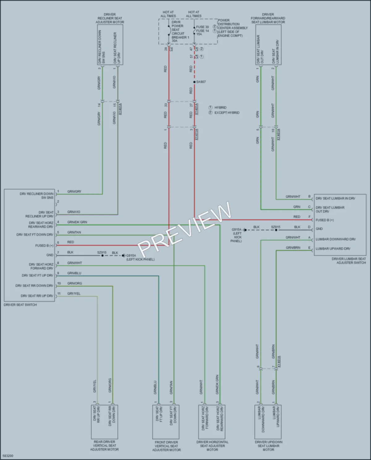 2018 Chrysler PacificaHybrid Power Seats wiring diagram preview