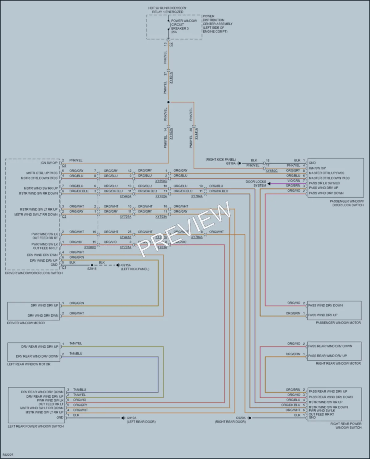 2018 Chrysler PacificaHybrid Power Windows wiring diagram preview