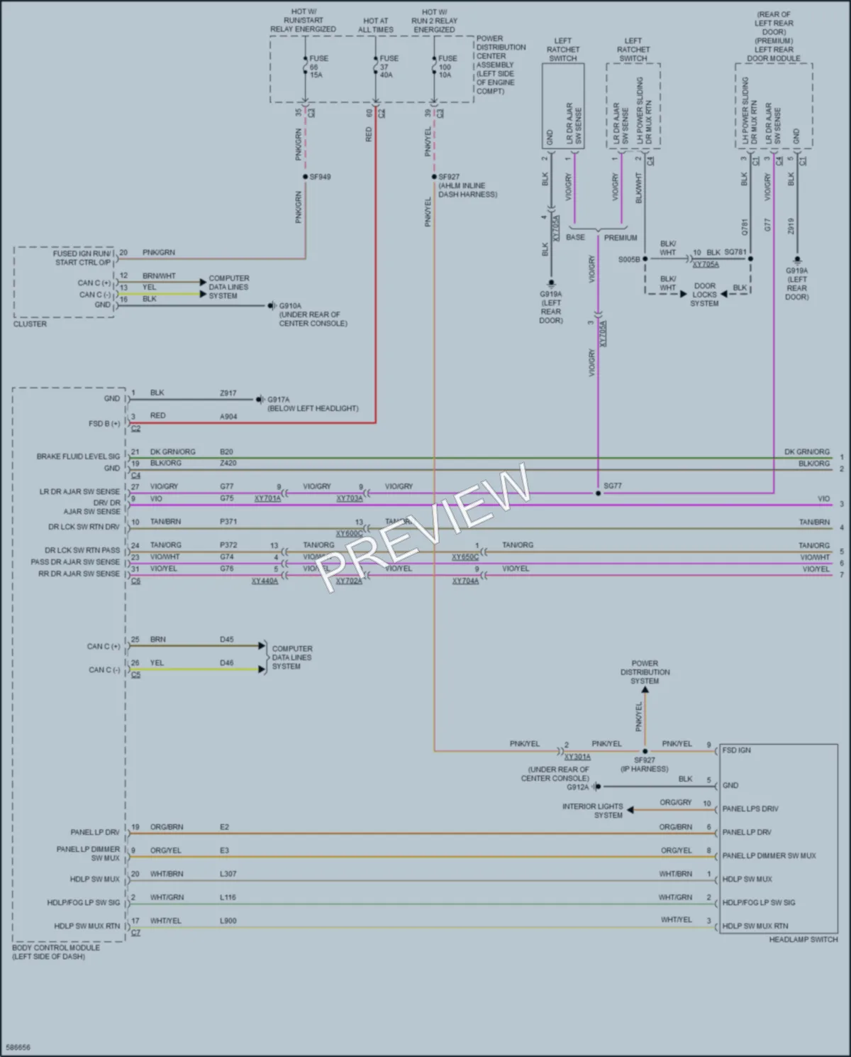 2018 Chrysler PacificaHybrid Warning Systems wiring diagram preview