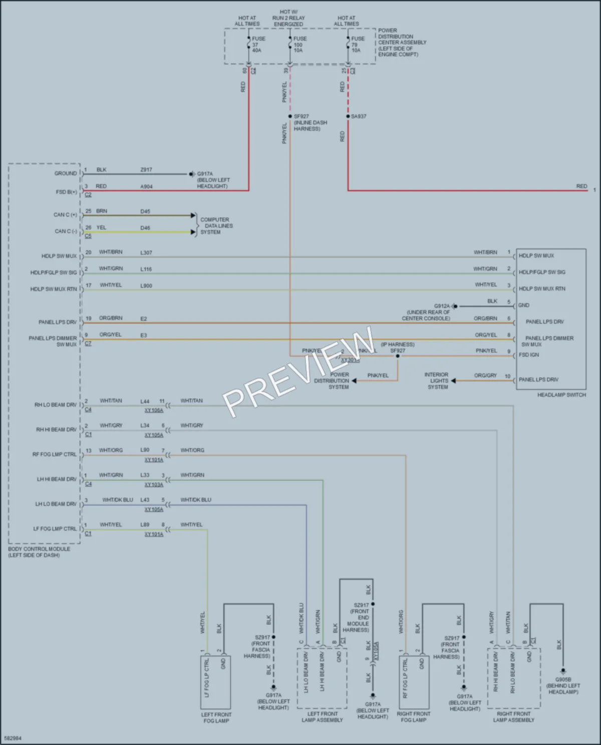 2018 Chrysler PacificaNew Headlights wiring diagram preview