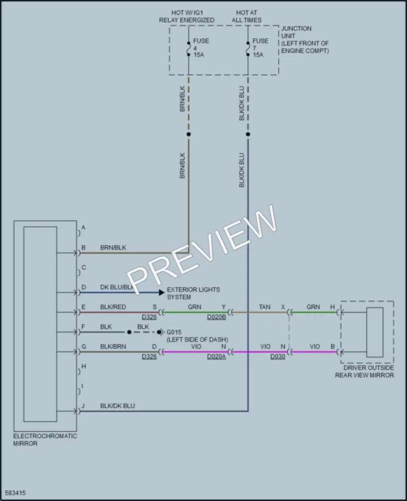 2018 Fiat 124Spider Power Mirrors wiring diagram preview