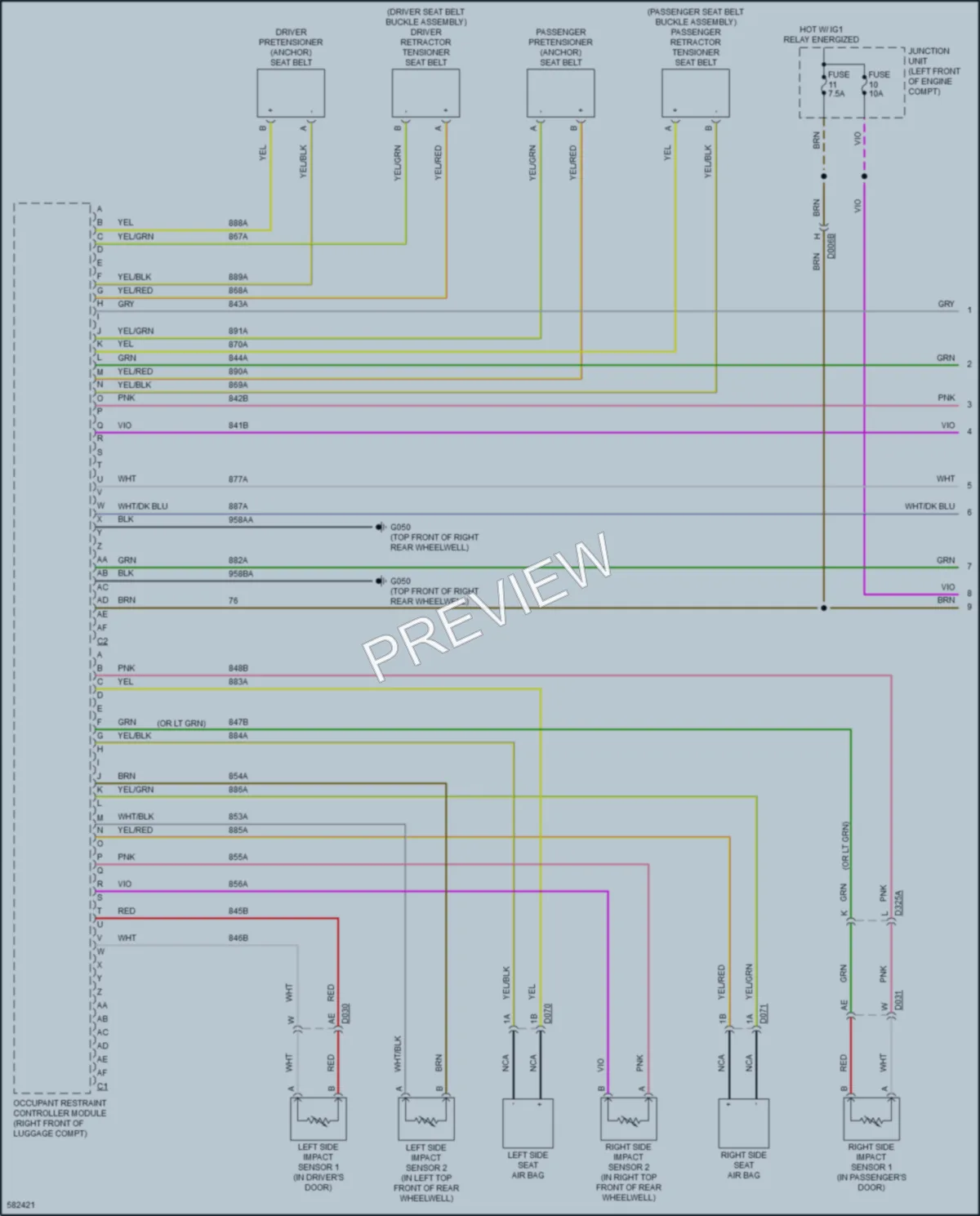 2018 Fiat 124Spider Supplemental Restraints wiring diagram preview