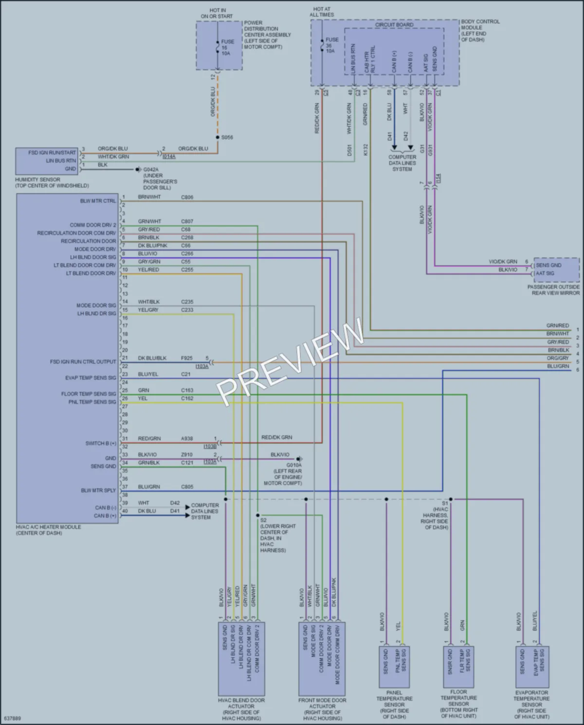 2018 Fiat 500 Air Conditioning wiring diagram preview