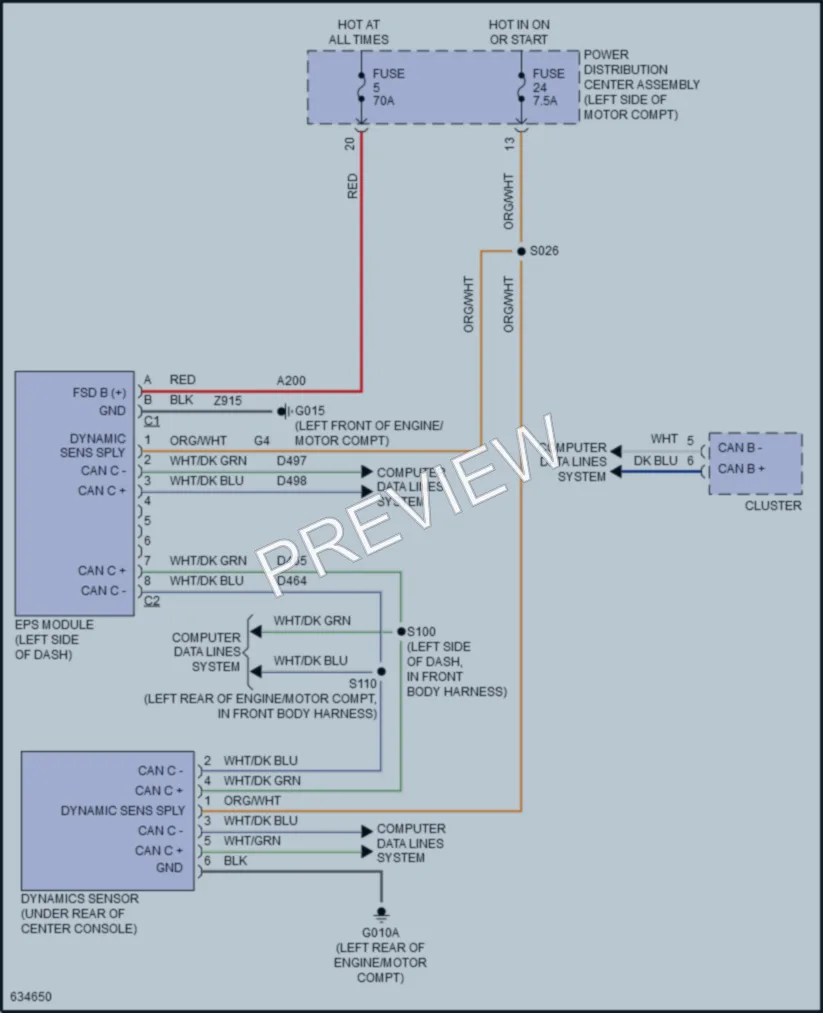 2018 Fiat 500C Electronic Power Steering wiring diagram preview