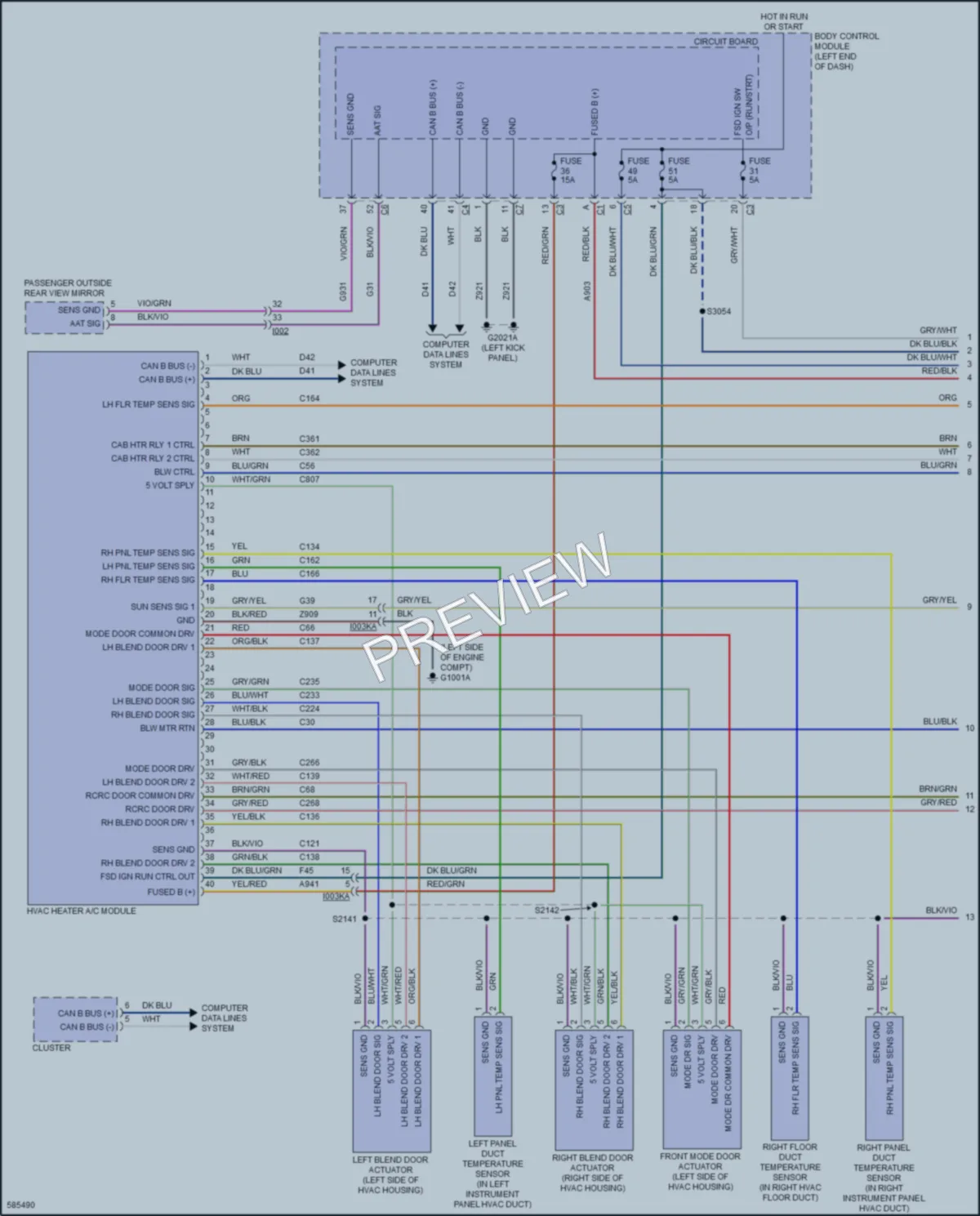2018 Fiat 500L Air Conditioning wiring diagram preview