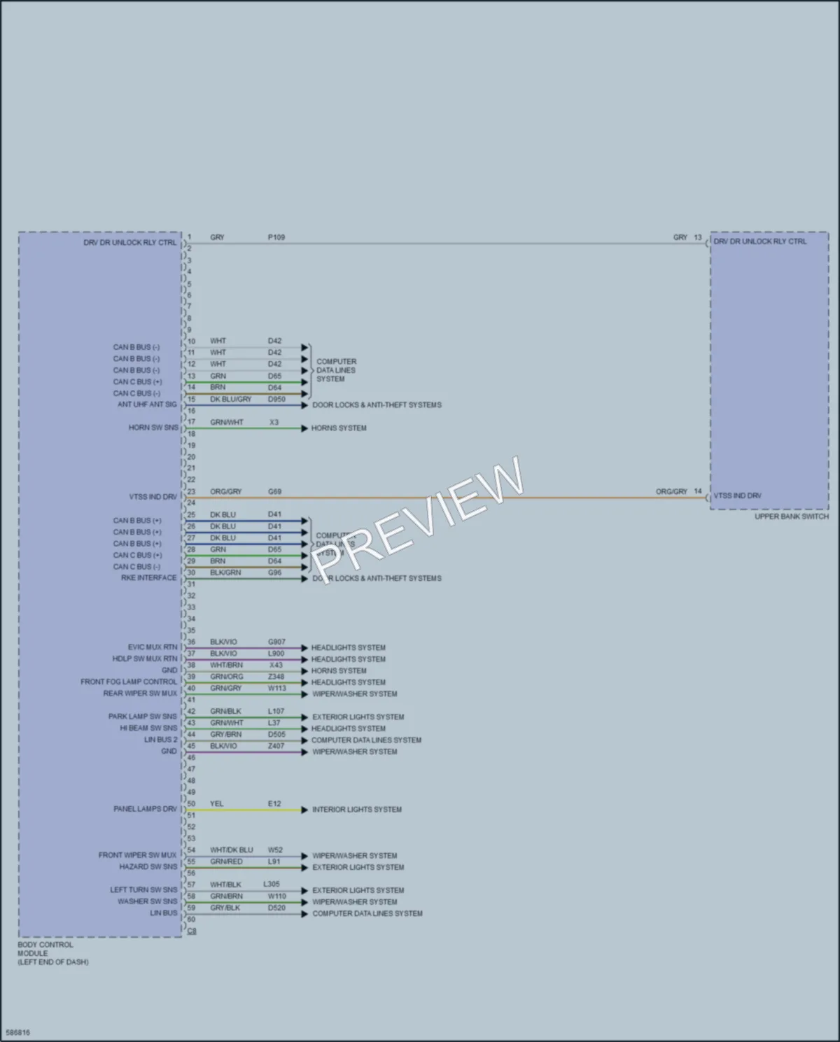 2018 Fiat 500L Body Control Modules wiring diagram preview