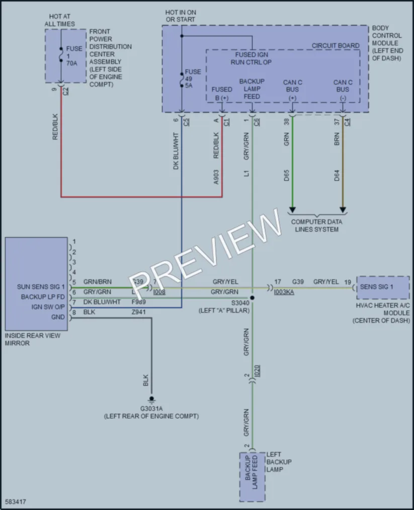 2018 Fiat 500L Power Mirrors wiring diagram preview