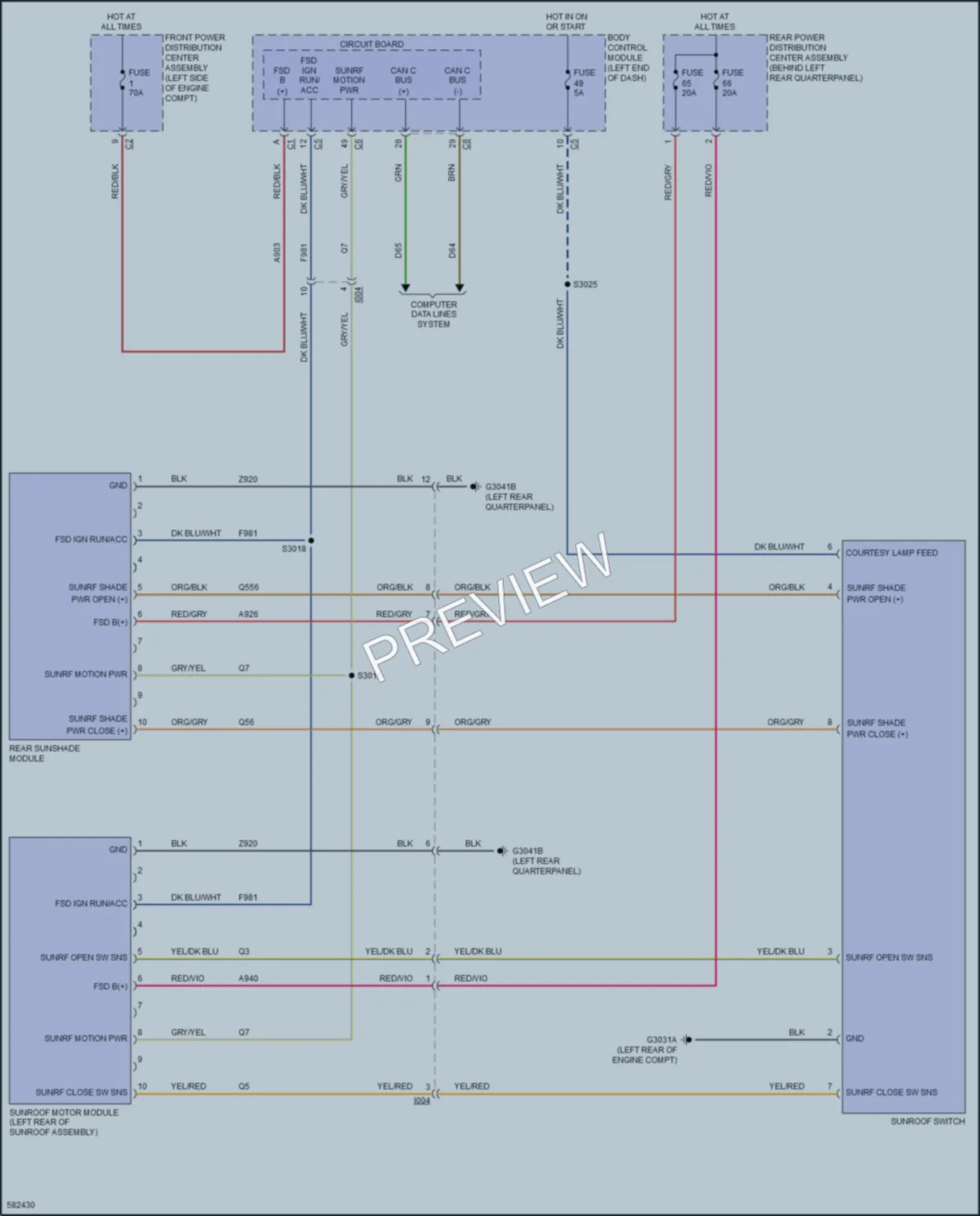2018 Fiat 500L Power Top Sunroof wiring diagram preview