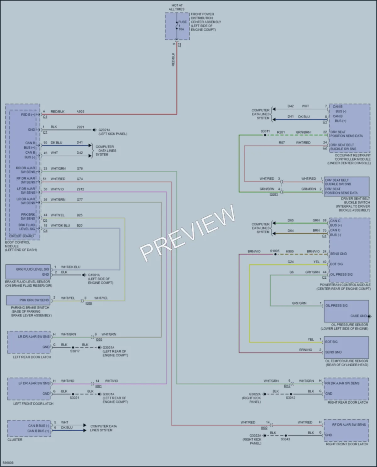 2018 Fiat 500L Warning Systems wiring diagram preview
