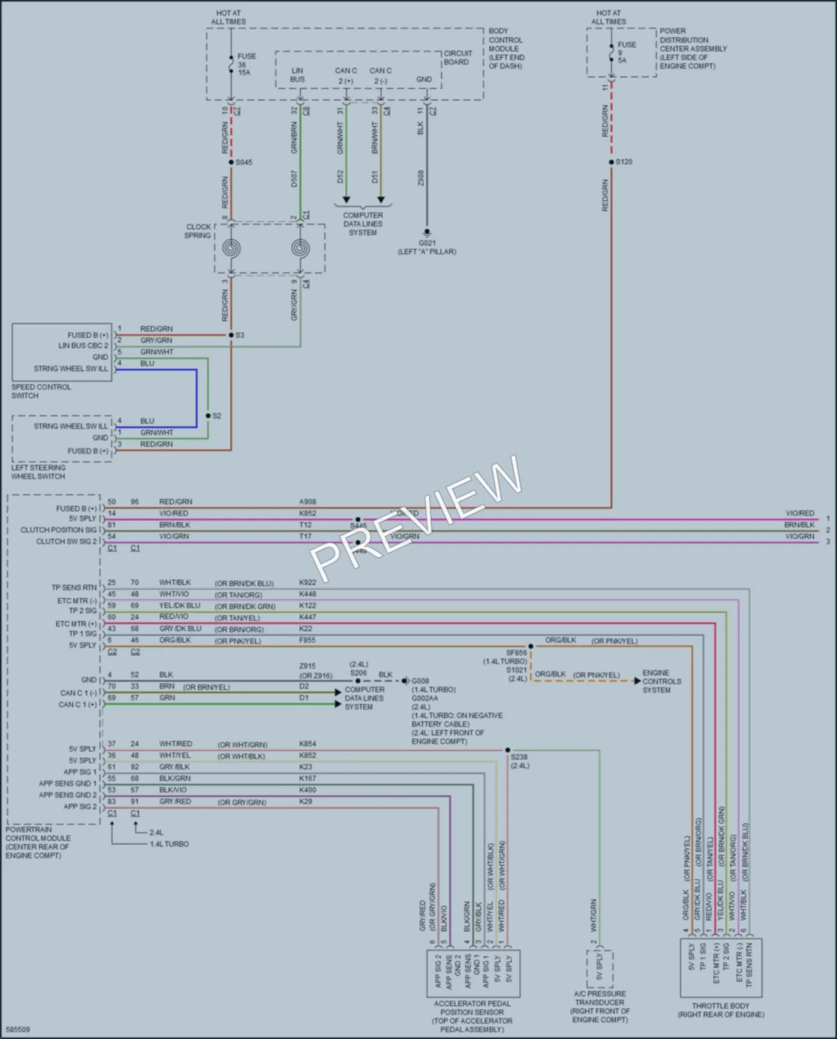 2018 Fiat 500X Cruise Control wiring diagram preview