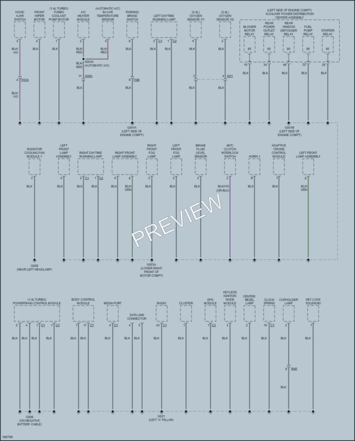 2018 Fiat 500X Ground Distribution wiring diagram preview