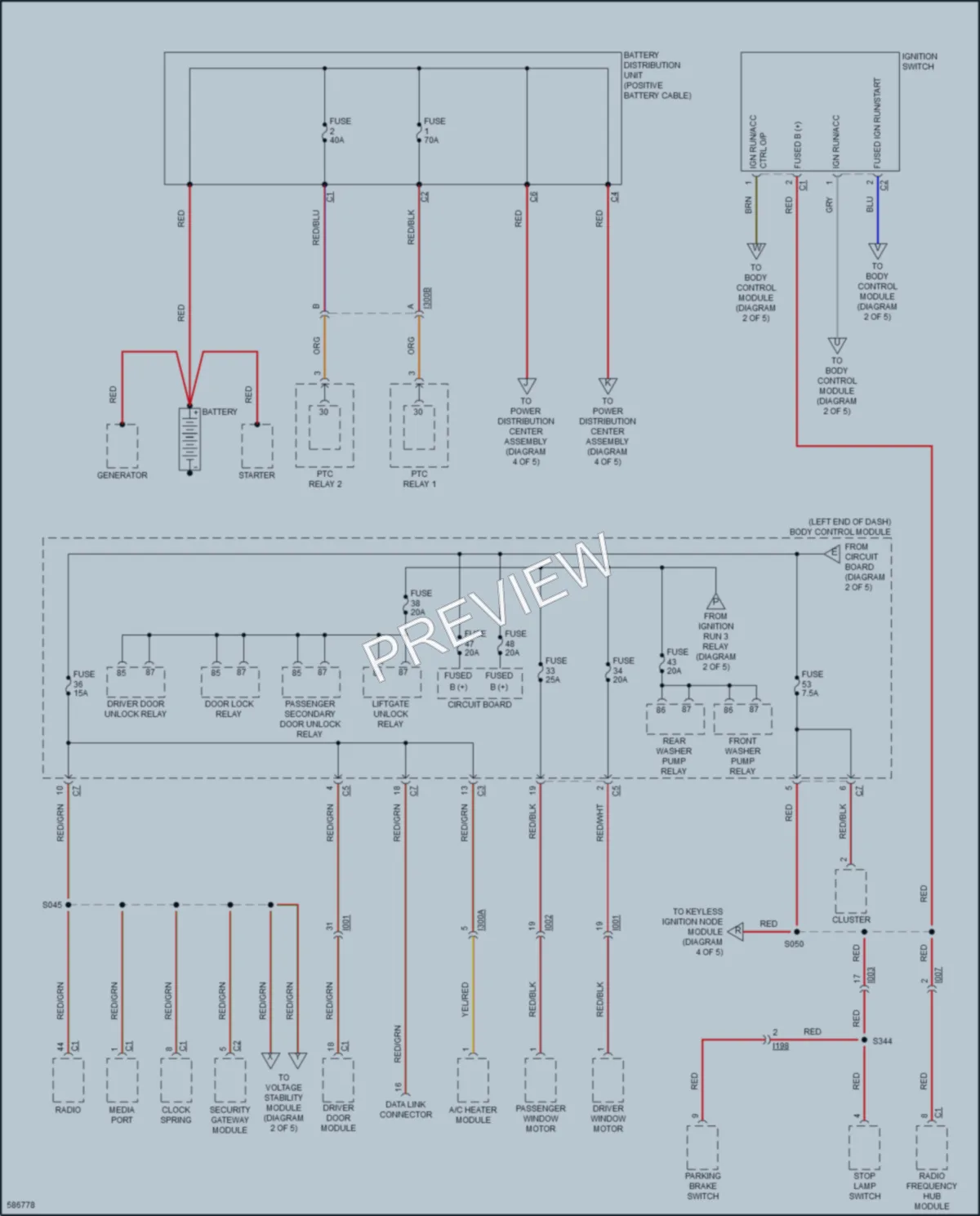 2018 Fiat 500X Power Distribution wiring diagram preview