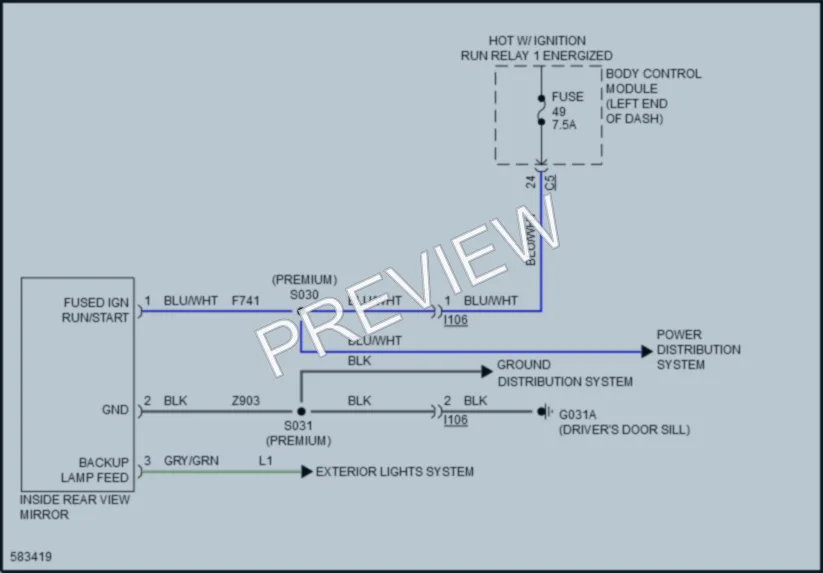 2018 Fiat 500X Power Mirrors wiring diagram preview