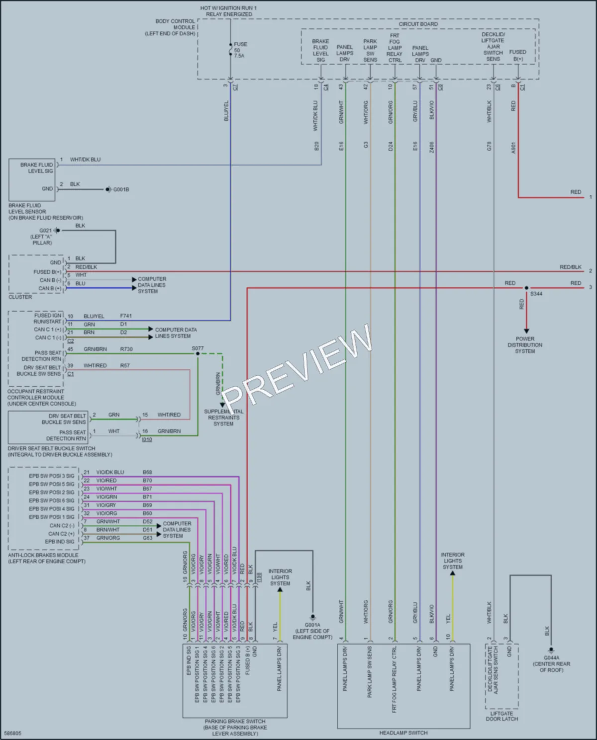 2018 Fiat 500X Warning Systems wiring diagram preview
